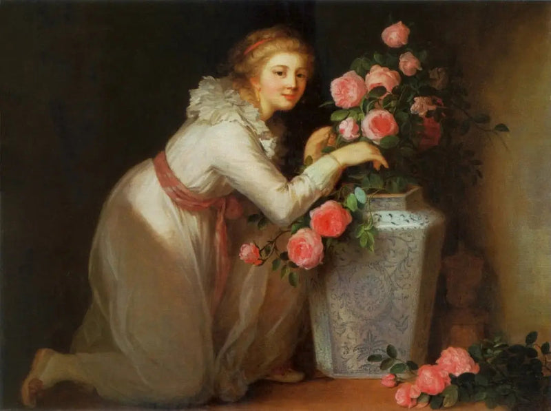 Naisen muotokuva, joka pitää kimpun. - Élisabeth Vigée Le Brun