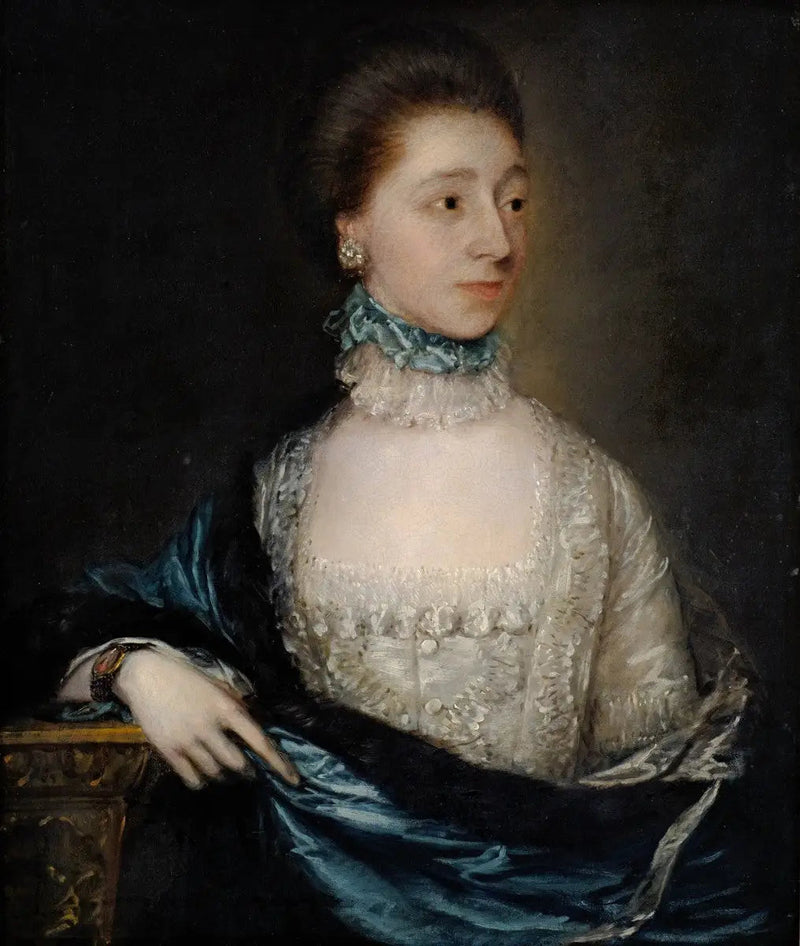 Tuntemattoman naisen muotokuva sinisellä takilla - Thomas Gainsborough