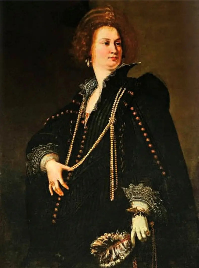 Naisen muotokuva, joka pitää viuhkaa - Artemisia Gentileschi