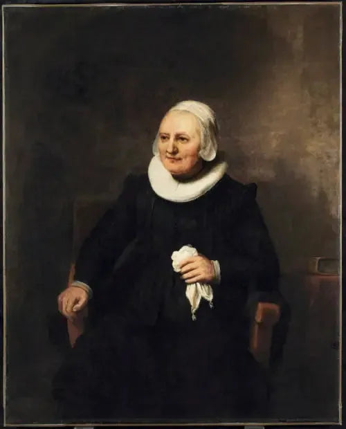 Istuva nainen nenäliinan kanssa - Rembrandt