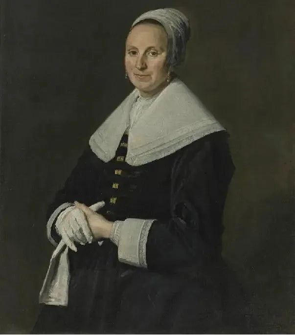 Naisen muotokuva käsineet kädessä - Frans Hals