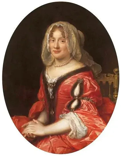 Muotokuva polkupyöräisestä naisesta, erittäin todennäköisesti Claudine Françoise Mignot, Jean Casimir Vasan vaimo - Pierre Mignard