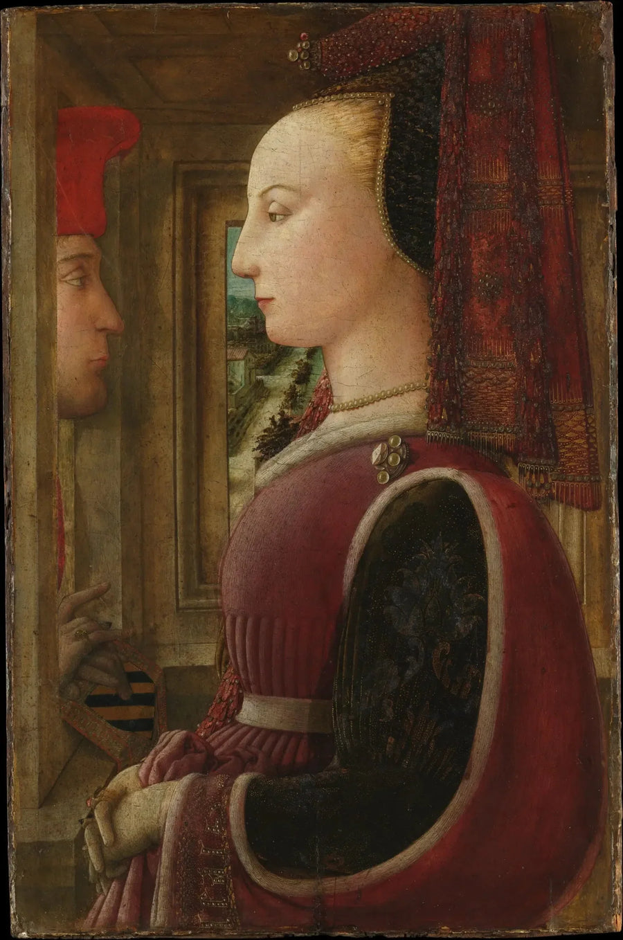 Naisen ja miehen muotokuva ikkunassa - Fra Filippo Lippi