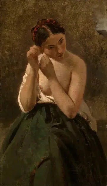Naisen muotokuva - Jean-Baptiste Camille Corot