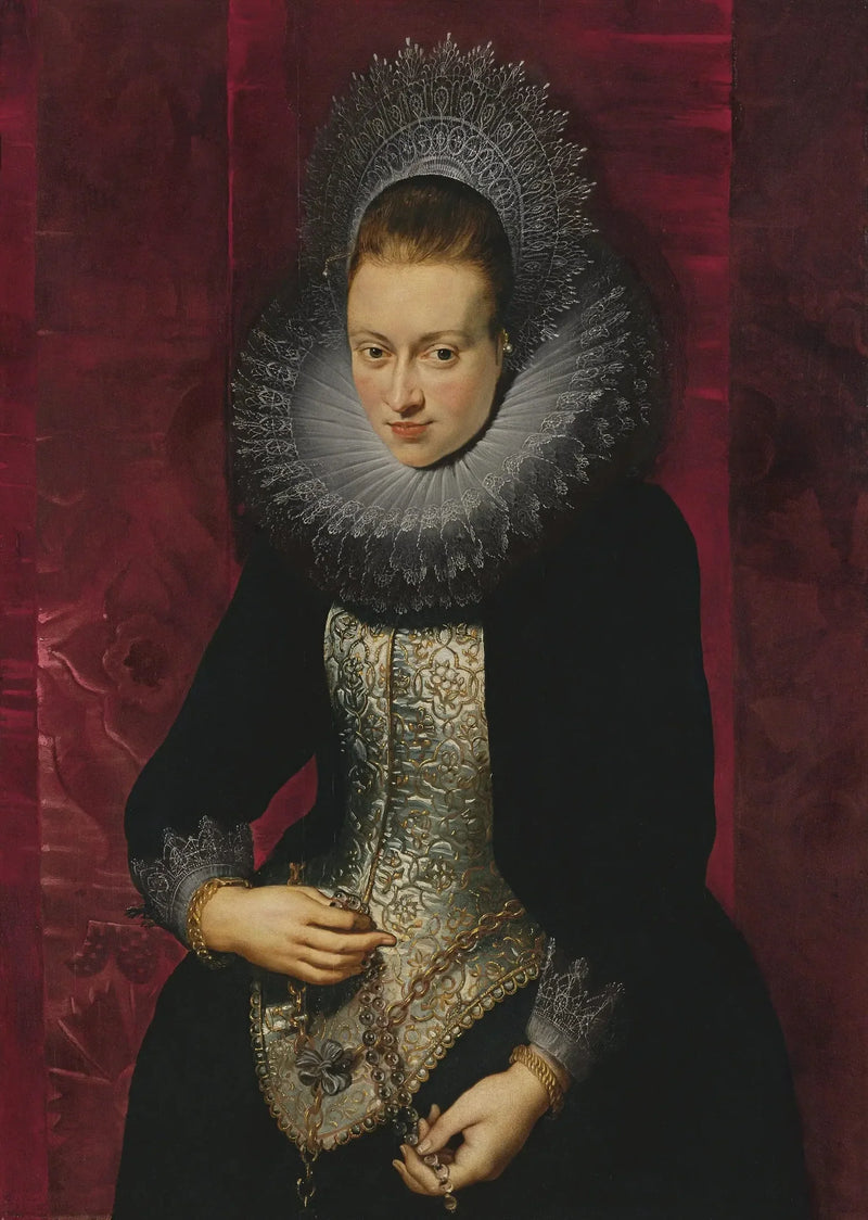 Nuoren naisen muotokuva ristin kanssa - Peter Paul Rubens