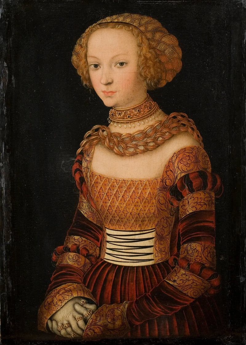 Muotokuva nuoresta naisesta. Saxe'n prinsessa Émilie? - Lucas Cranach vanh.