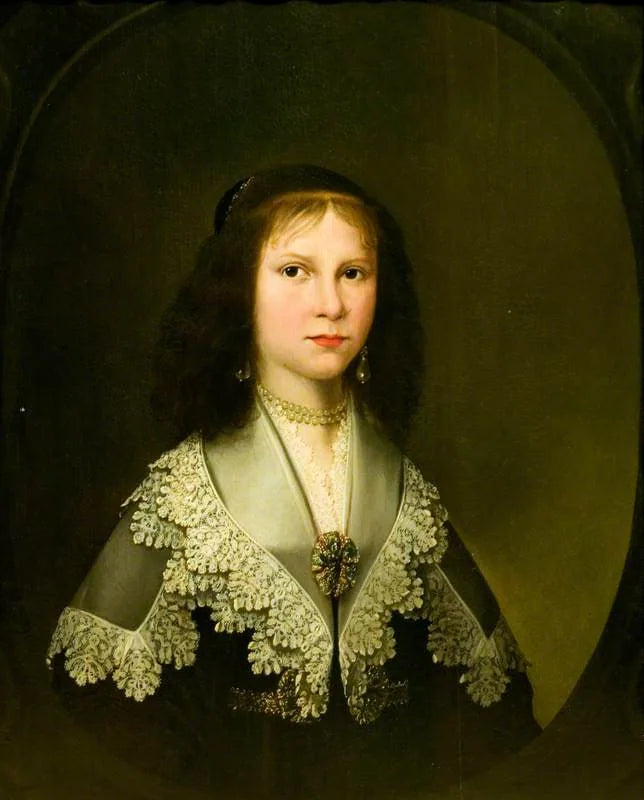 Nuoren tytön muotokuva pitsihameen kanssa - Gerrit van Honthorst