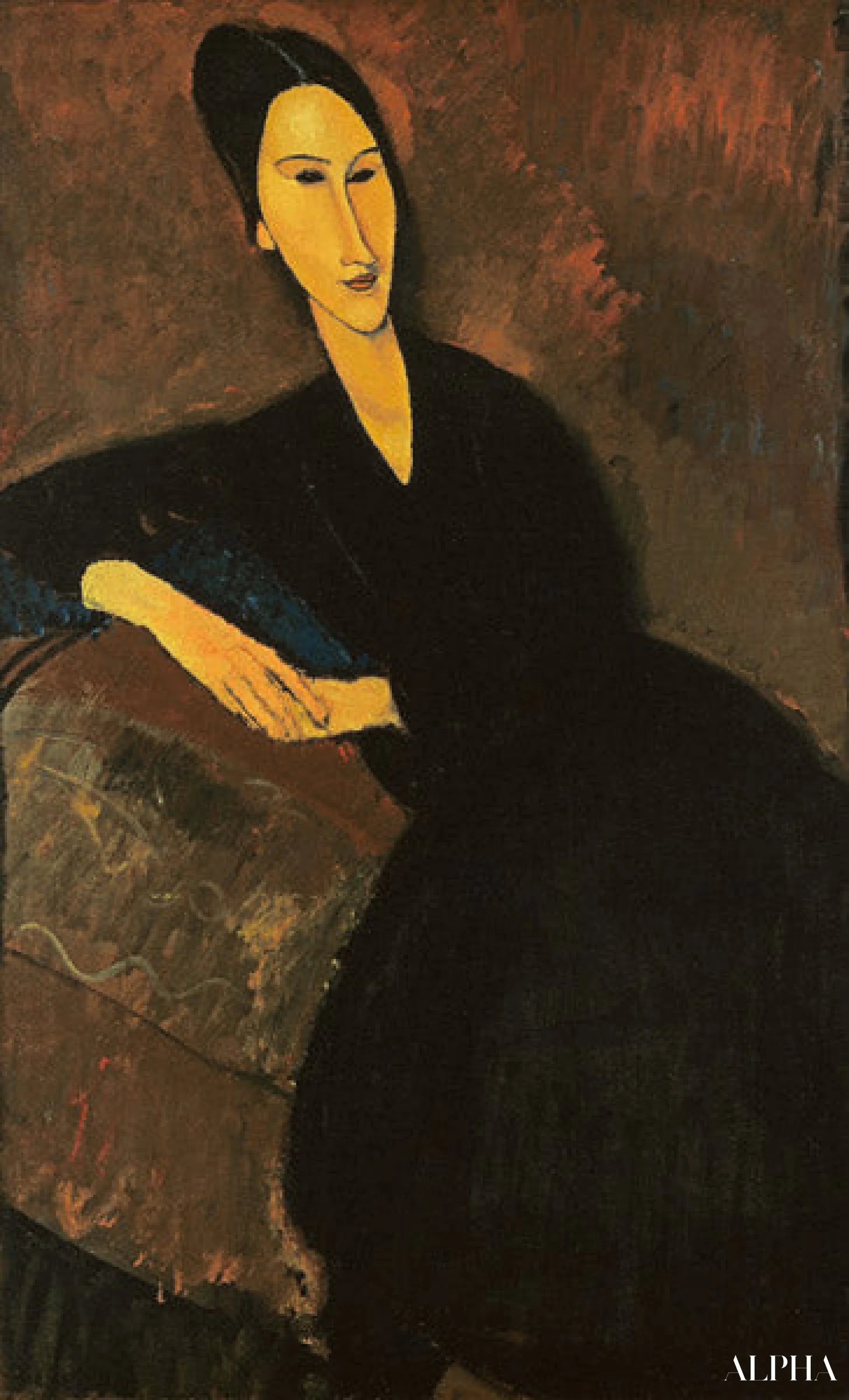 'Anna Zborowskan muotokuva - Amedeo Modigliani - Korkealaatuiset taulujen ja maalauksien reproduktiot'