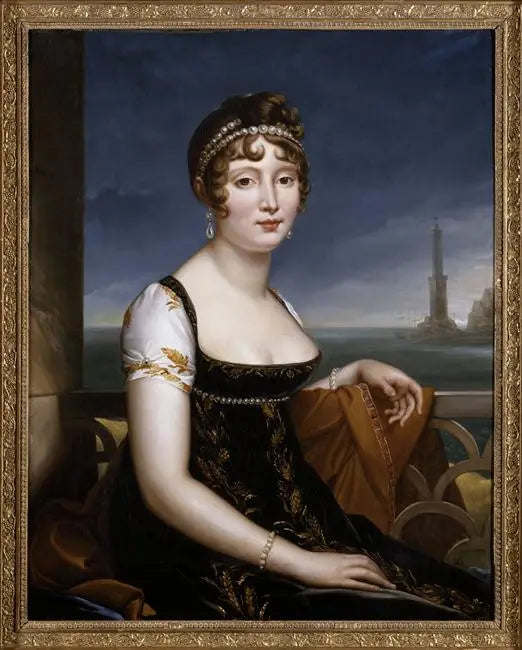 Caroline Muratin muotokuva Napolinlahden edessä - François Gérard
