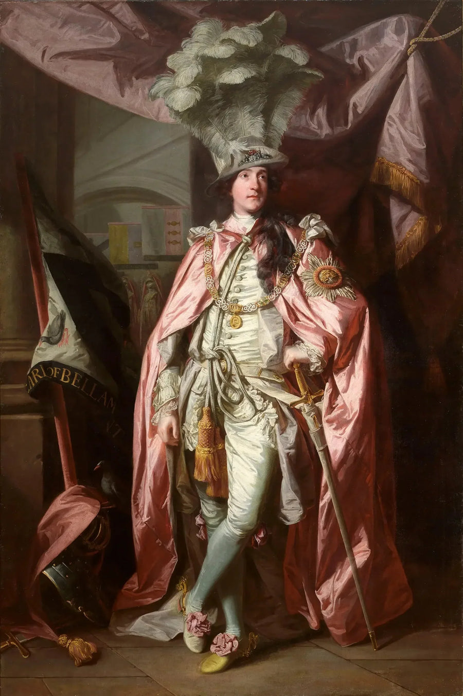 Charles Cooten muotokuva, ensimmäinen Bellamontin kreivi (1738-1800), kylpytakissa - Joshua Reynolds