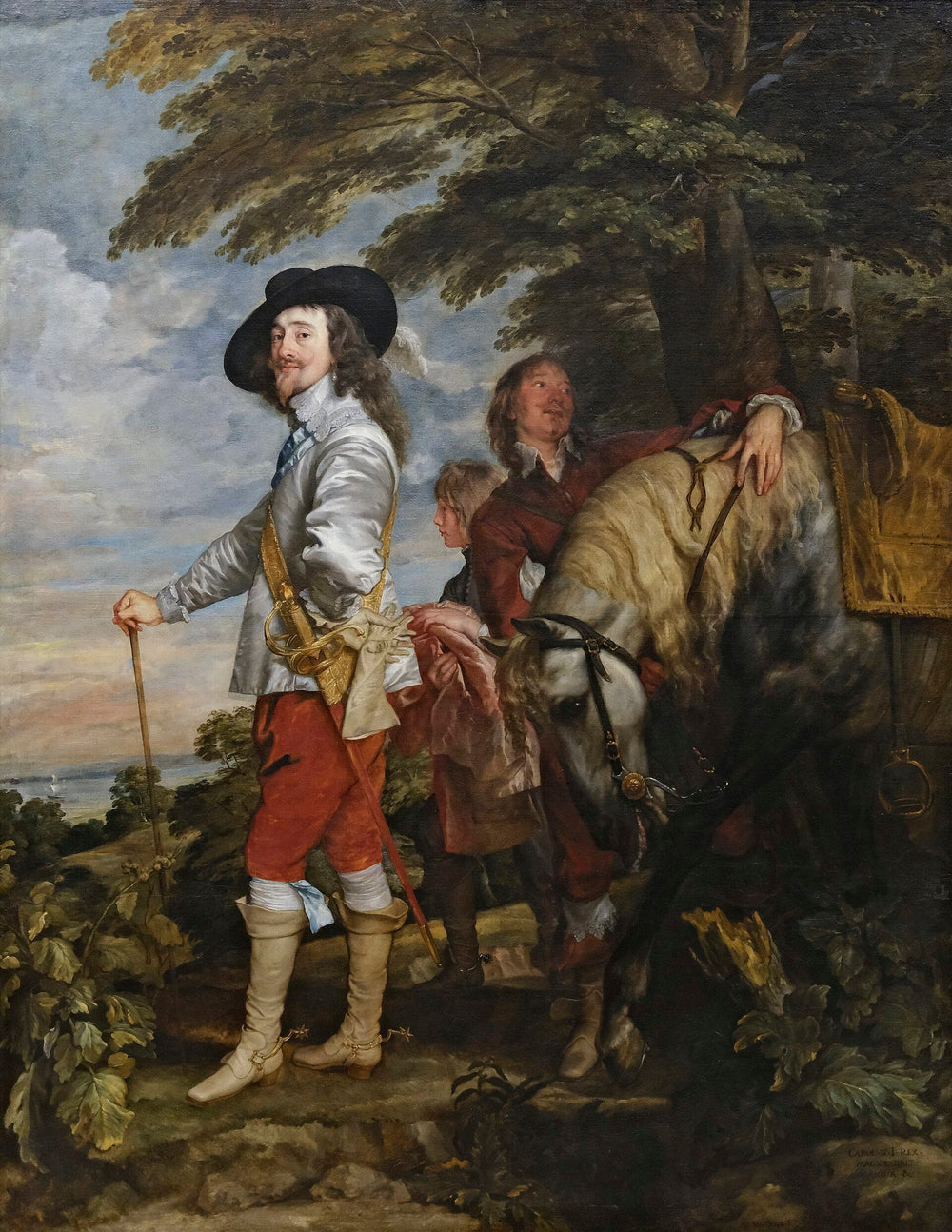 Portrait de Charles Ier à la chasse - Antoine van Dyck - reproduction peinte à l'huile