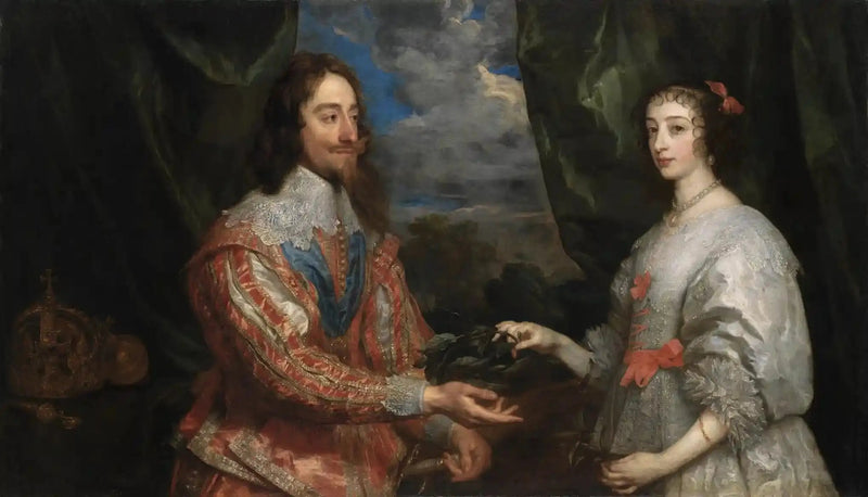 Kaarle I:n ja kuningatar Henriette-Marien muotokuva - Antoine van Dyck