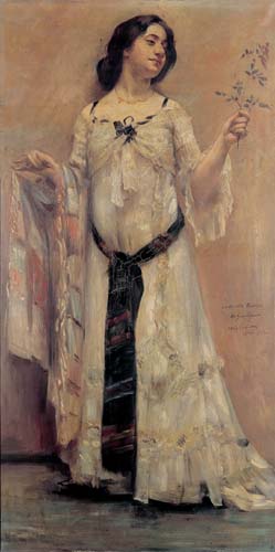 Muotokuva Charlotte Berendistä valkoisessa mekossa - Lovis Corinth