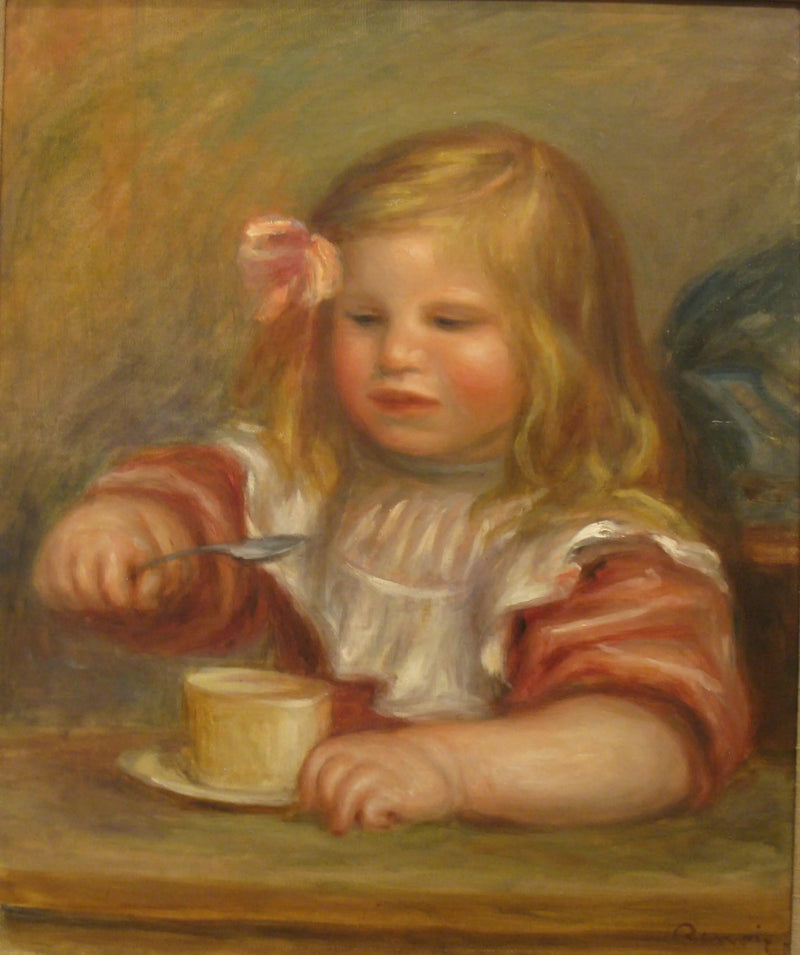 Coco syömässä keittoaan - Pierre-Auguste Renoir