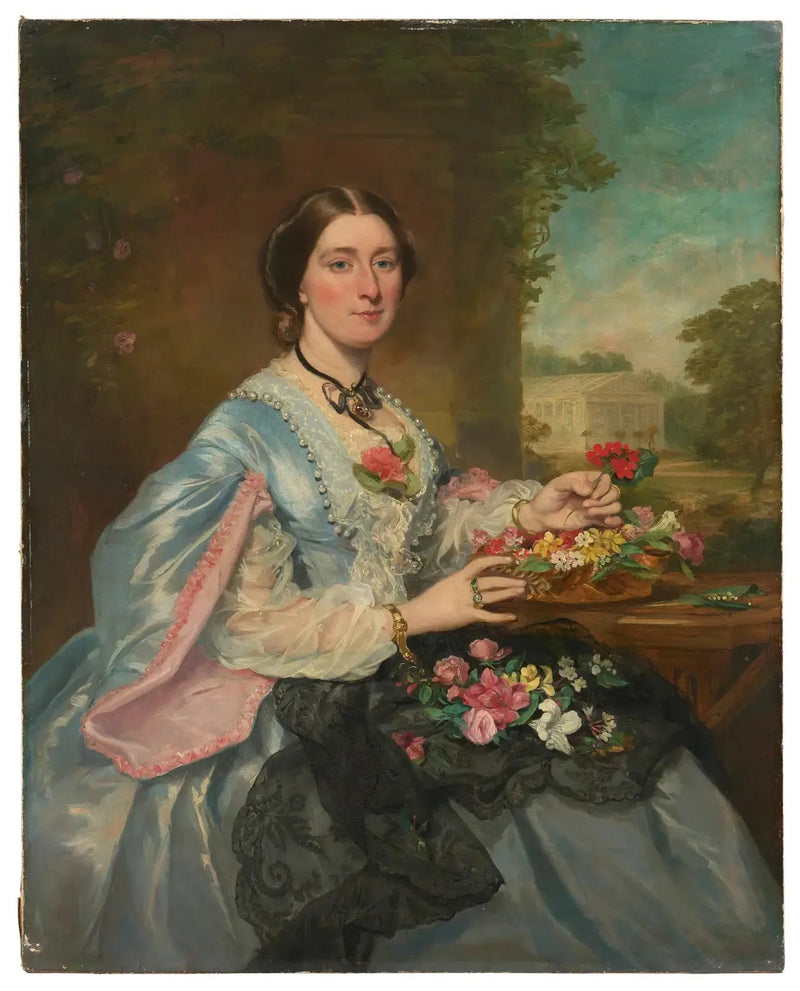 Naisen muotokuva puistossa - Franz Xaver Winterhalter