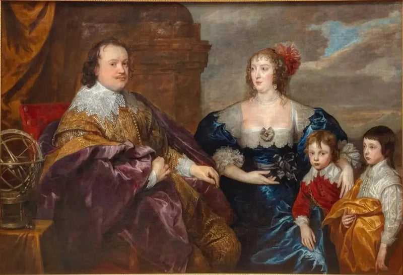 Sir Kenelm Digbyn (1603-1665) ja Lady Venetia Anastasia Stanleyn (1600-1633) perhepotretin, jossa heidän poikansa Kenelm Digby ja John Digby (1627-1690) - Antoine van Dyck