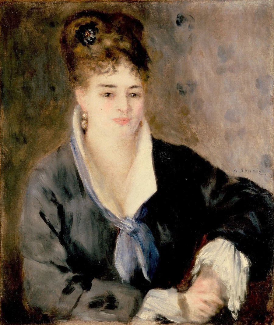 Mustassa naisportretti - Pierre-Auguste Renoir