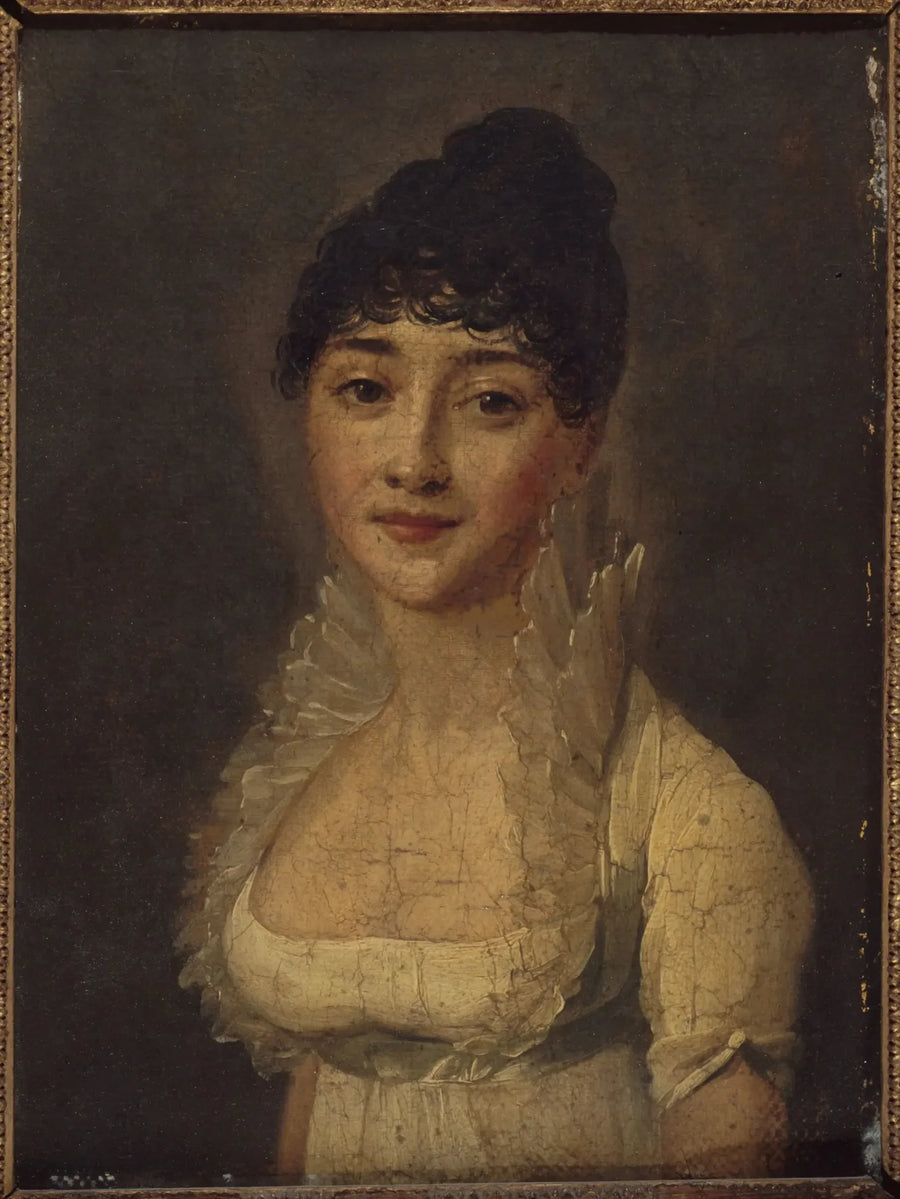 Naisen muotokuva valkoisessa mekossa - Louis-Léopold Boilly