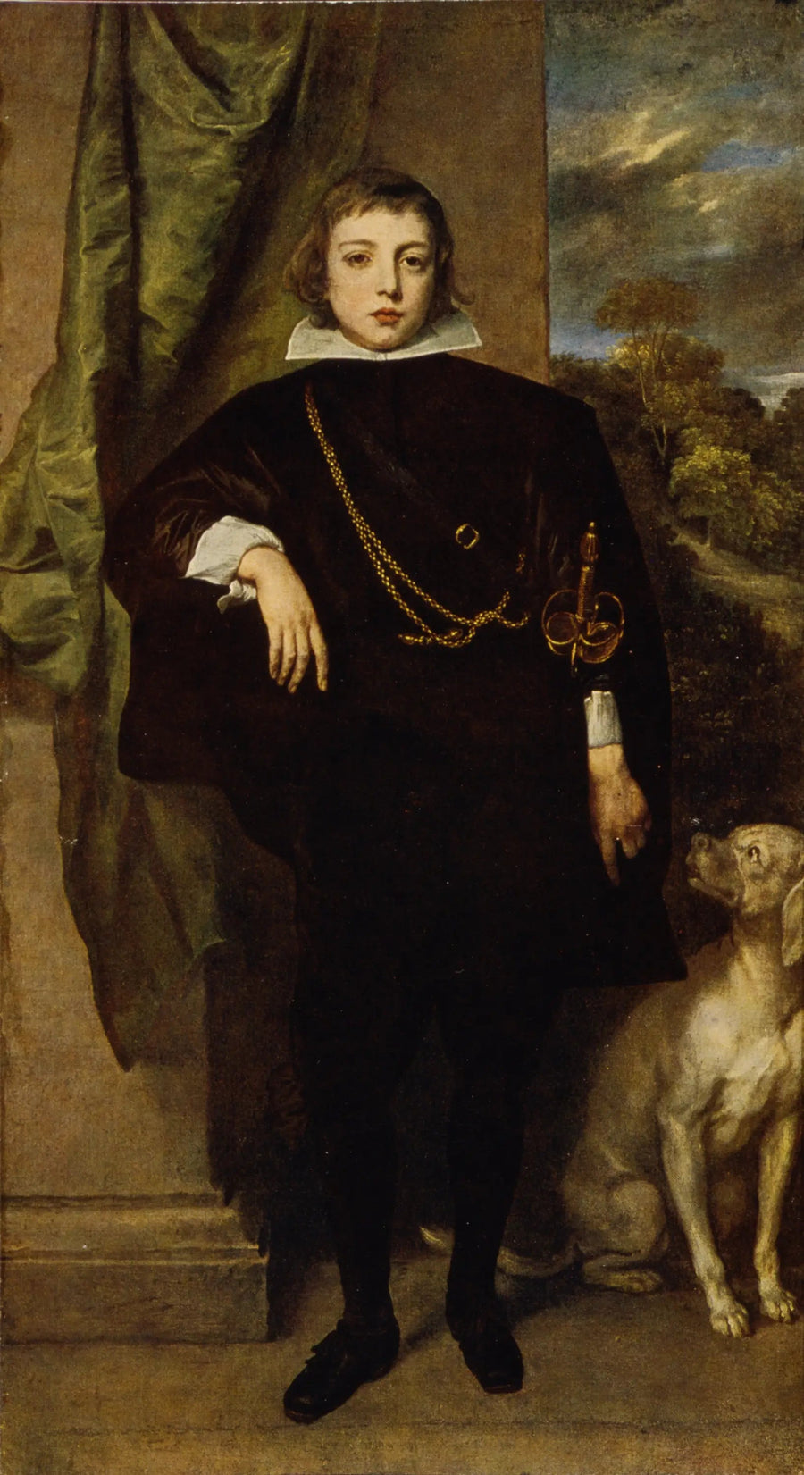 Filippo Francesco d'Este, marquis de Lanzo, ja hänen koiransa - Antoine van Dyck