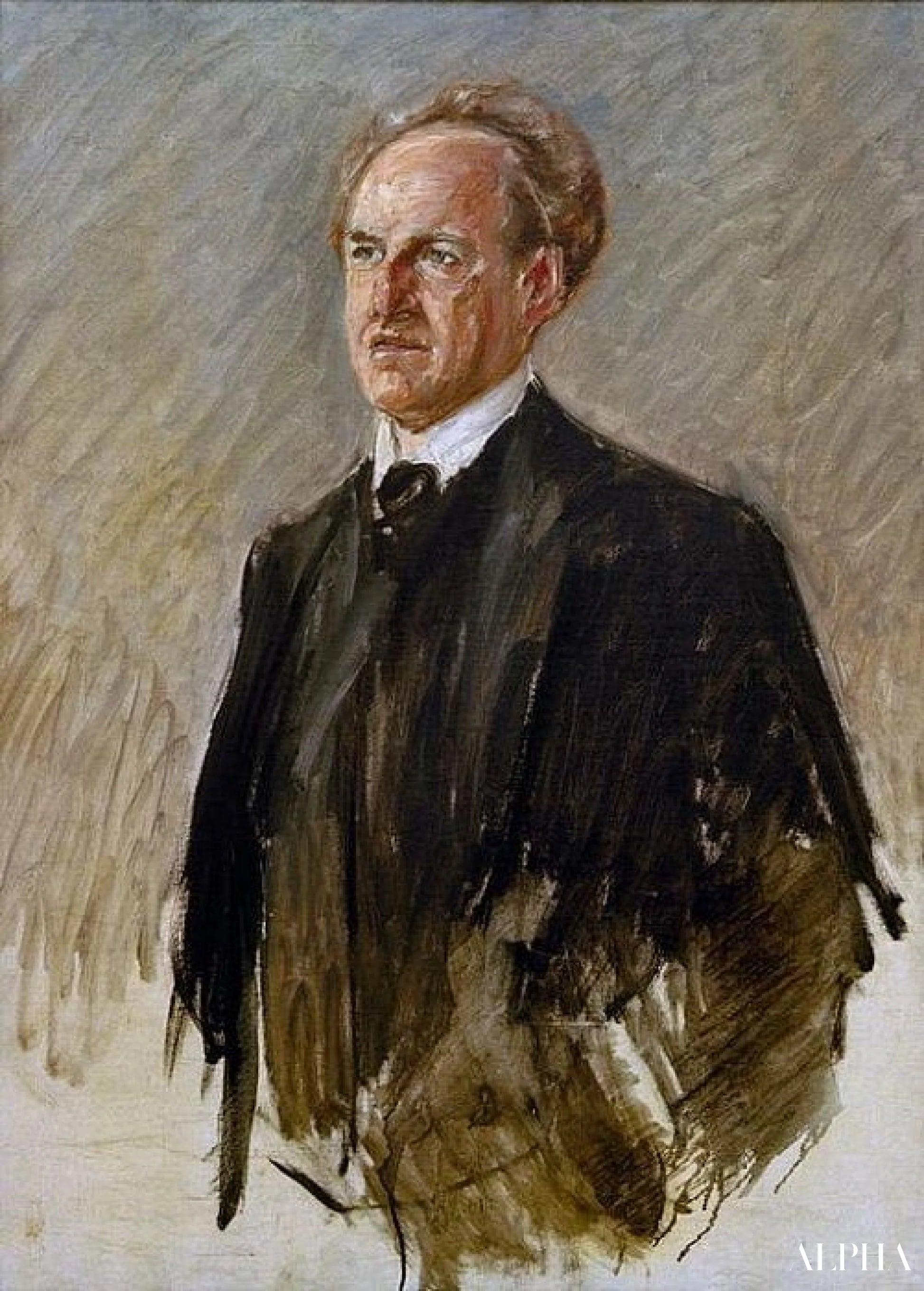 Gerhart Hauptmannin muotokuva - Max Liebermann - Korkealaatuiset taulujen ja maalauksien reproduktiot
