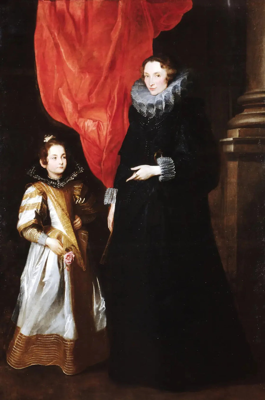 Geronima Sale Brignolen muotokuva tyttärensä Maria Aurelian kanssa - Antoine van Dyck