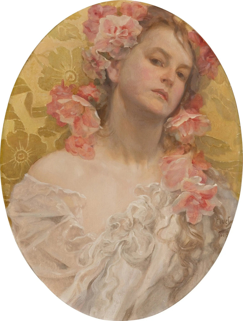 Hanna Vitousek'n muotokuva - Alphonse Mucha