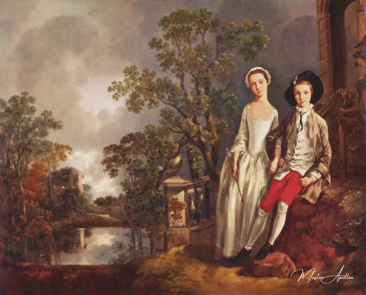 Portrait de Heneage Lloyd et de sa sœur, Lucy - Thomas Gainsborough - Reproductions de tableaux et peintures haut de gamme