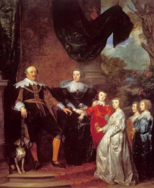 Jan VIII:n (nuorempi), Nassau-Siegenin kreivi, muotokuva hänen perheensä kanssa - Antoine van Dyck
