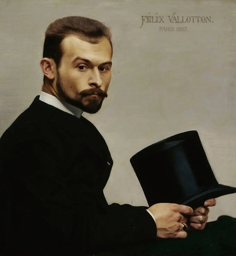 Jasinski-henkilön muotokuva hänen hattunsa kanssa - Félix Vallotton