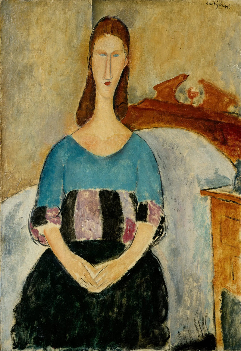Jeanne Hébuternen istuva muotokuva - Amedeo Modigliani