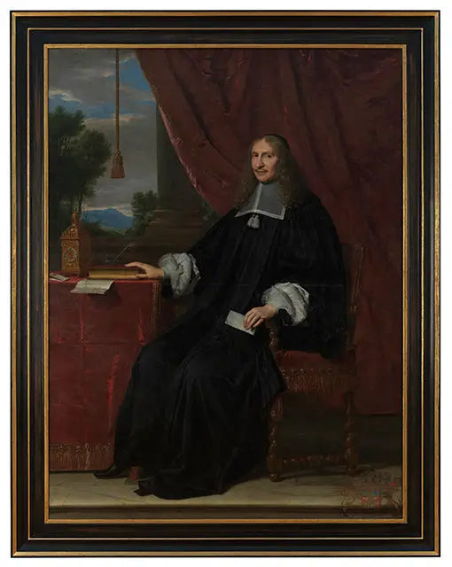 Jérôme II Le Maistre - Muotokuva, istuu työpöytänsä ääressä - Philippe de Champaigne