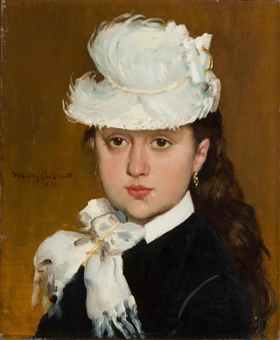 Nuoren naisen muotokuva valkoisessa hatussa - Mary Cassatt