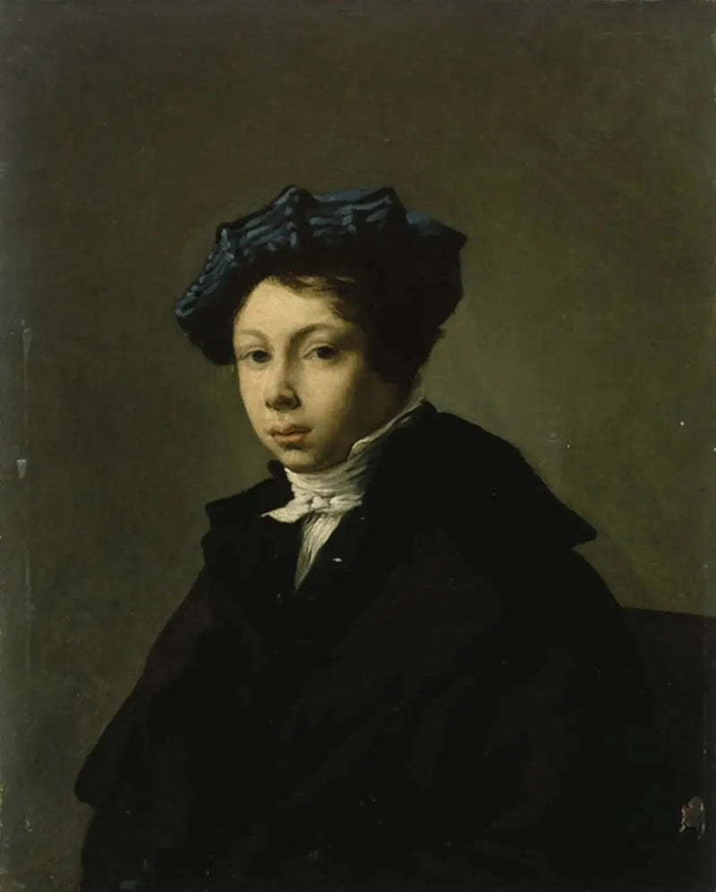 Nuoren miehen muotokuva sinibereetissä - Eugène Delacroix