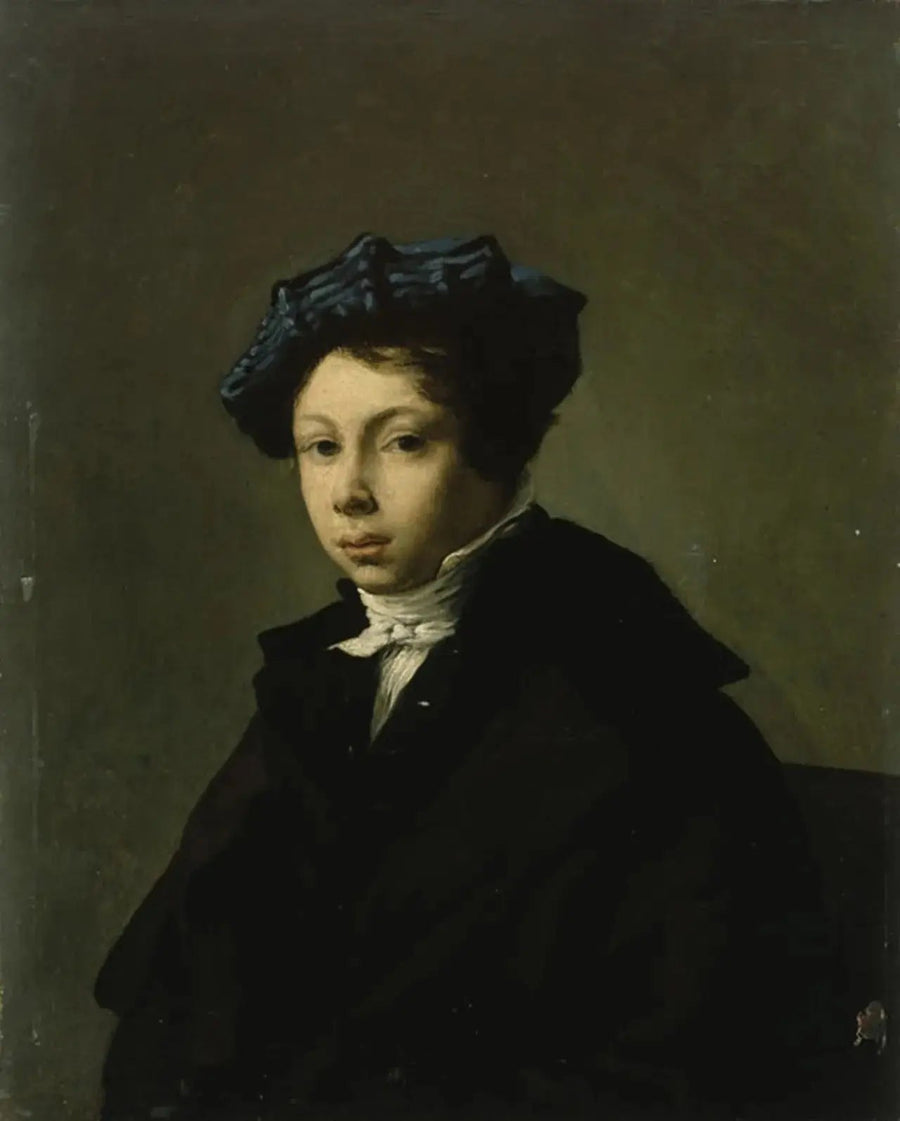 Nuoren miehen muotokuva sinibereetissä - Eugène Delacroix
