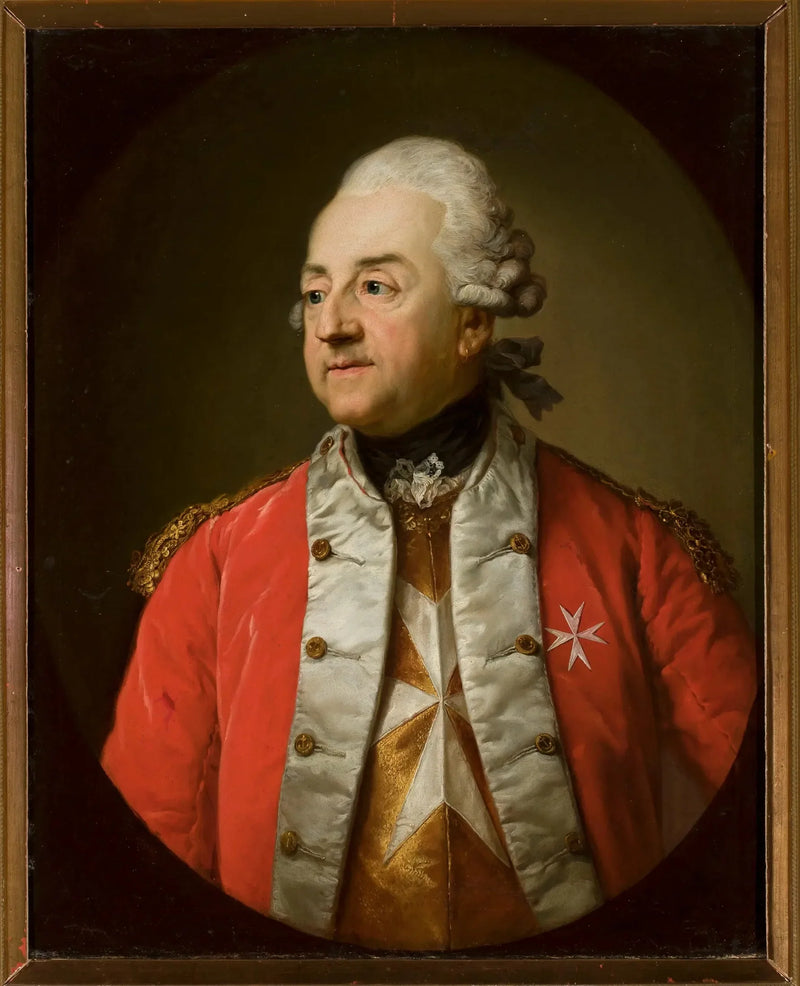Johann Nepomuk von Schaffgotsch'n muotokuva sotilasuniformussa. - Anton Graff