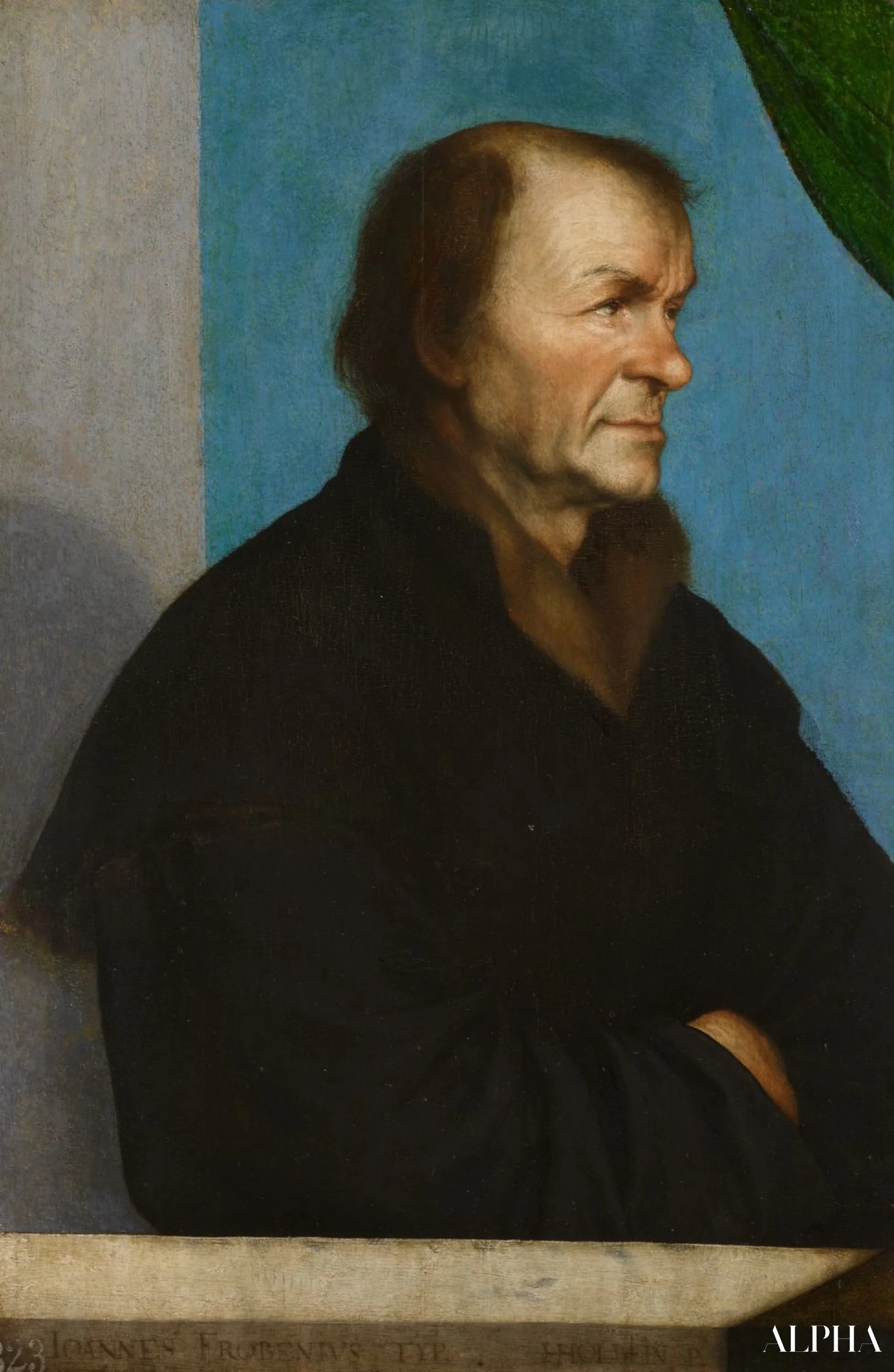 Johannes Frobenin muotokuva - Hans Holbein nuorempi - Korkealaatuiset taulujen ja maalauksien reproduktiot