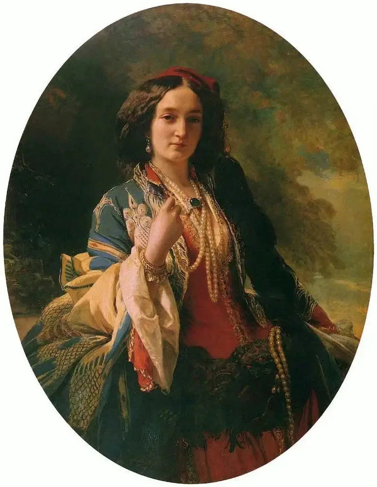 Katarzyna Potocka née Branicka - muotokuva orientaliseen pukuun pukeutuneena - Franz Xaver Winterhalter