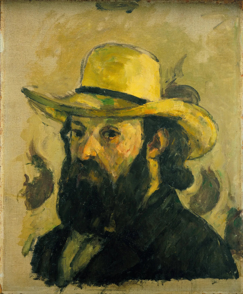 Taiteilijan muotokuva olkihattu päässään - Paul Cézanne