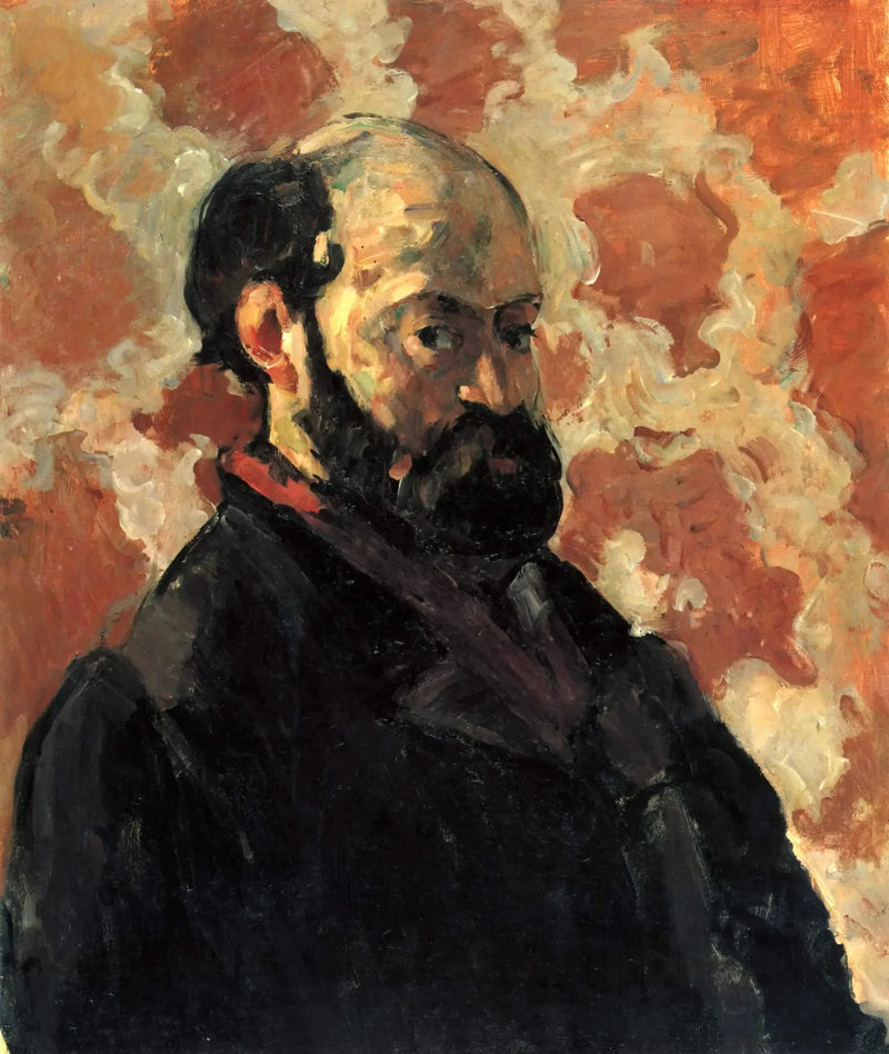 Taiteilijan muotokuva vaaleanpunaisella taustalla - Paul Cézanne