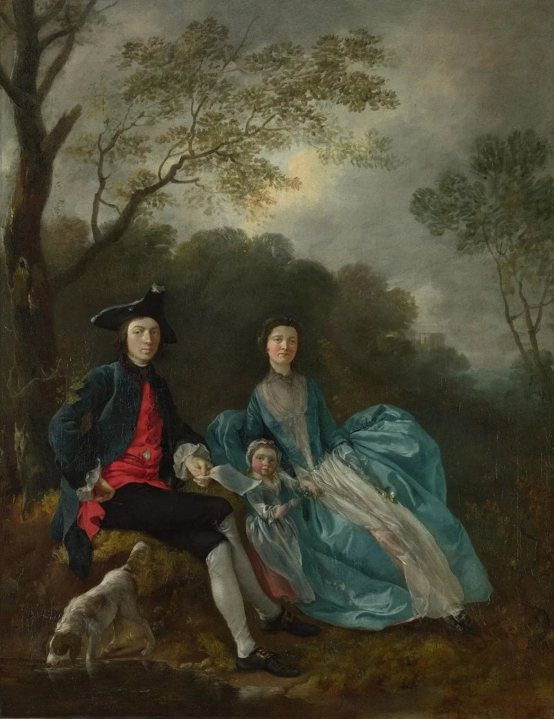 Taiteilijan muotokuva hänen vaimonsa ja tyttärensä kanssa - Thomas Gainsborough