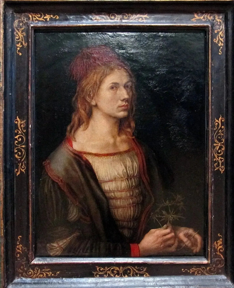 Taiteilijan muotokuva ohdakkeesta - Albrecht Dürer