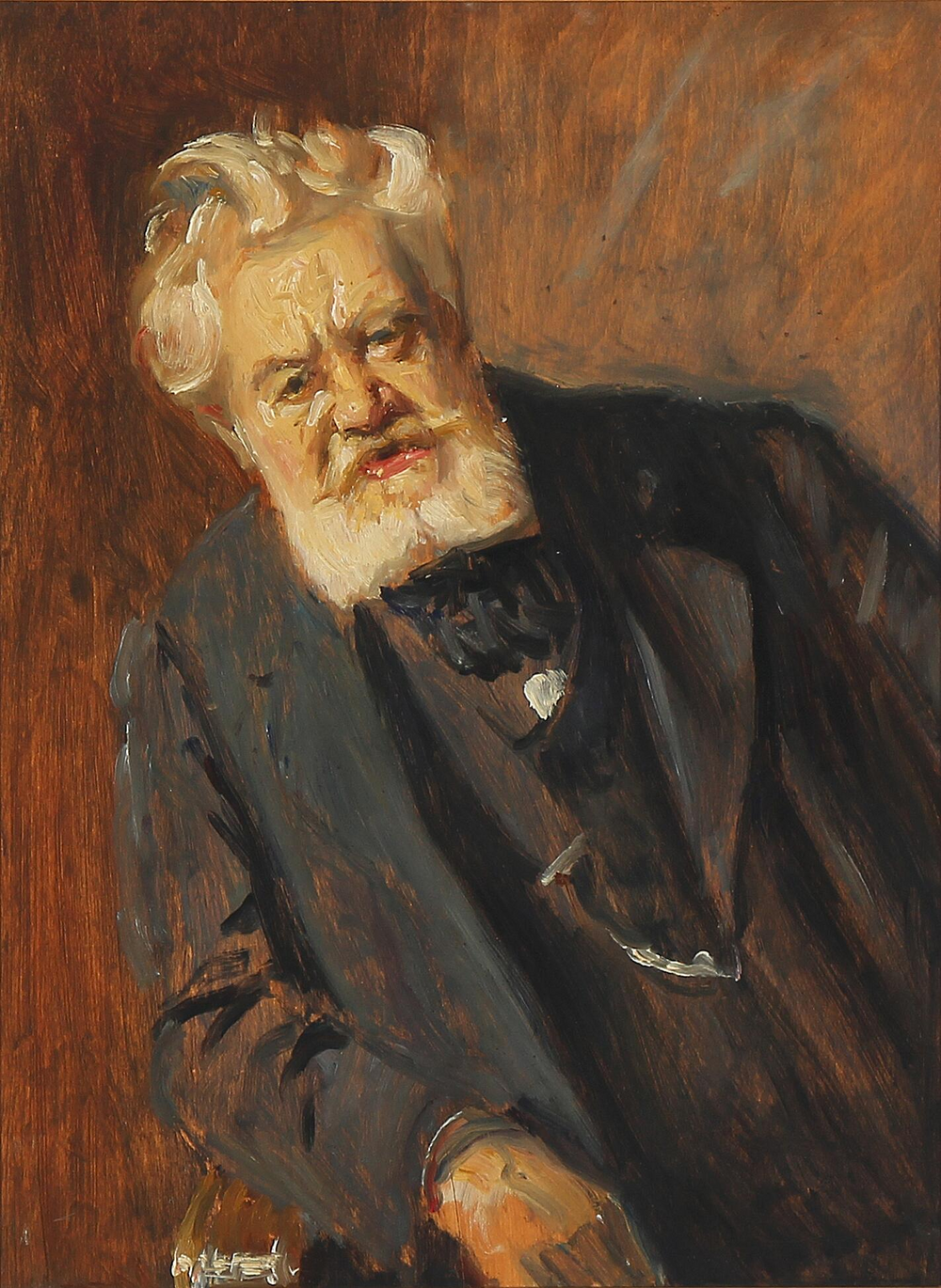 Tanskalaisen kirjailijan Vilhelm ��stergaardin muotokuva. -Michael Peter Ancher