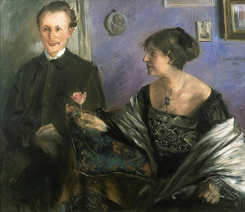 Kirjailija Georg Hirschfeldin ja hänen vaimonsa Ella muotokuva. -Lovis Corinth