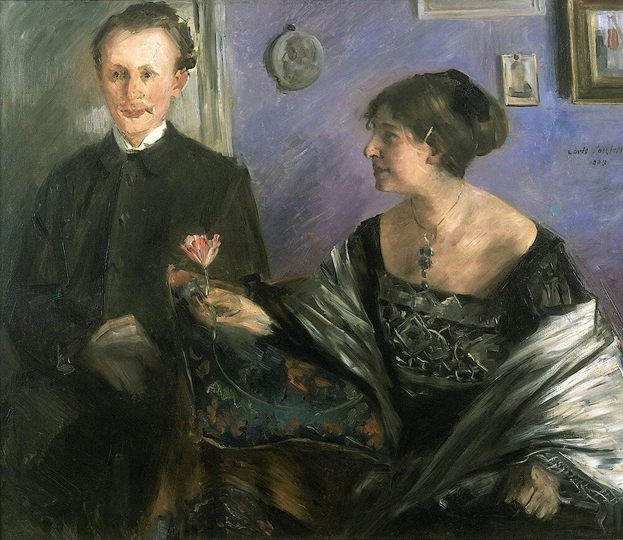 Kirjailija Georg Hirschfeldin ja hänen vaimonsa Ella muotokuva. -Lovis Corinth