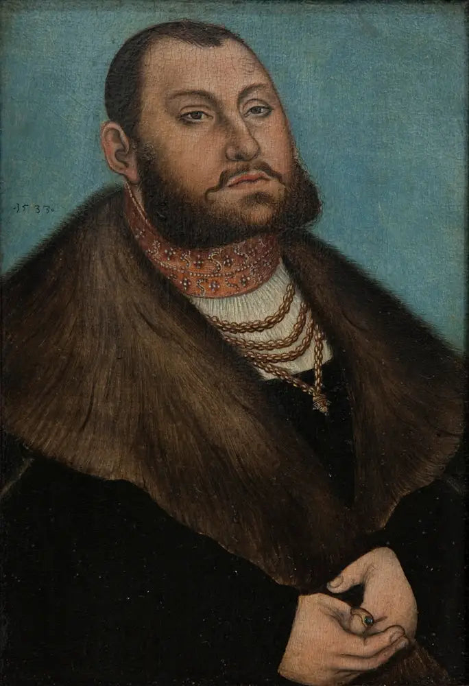 Saksan kuninkaan Jean Frédéric Suurmielinen muotokuva (1503-1554) - Lucas Cranach vanha