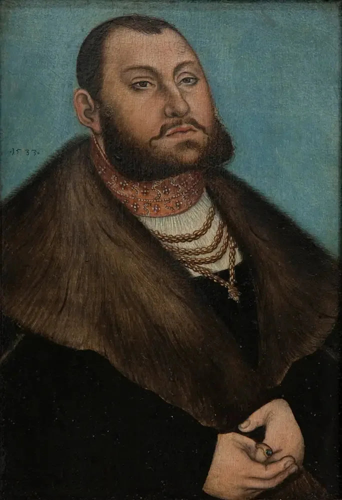 Saksan kuninkaan Jean Frédéric Suurmielinen muotokuva (1503-1554) - Lucas Cranach vanha