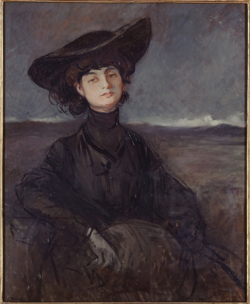 Juhtokuvan kreivitär Anna de Noailles, syntynyt Brancovan (1876-1933), runoilija - Jean-Louis Forain