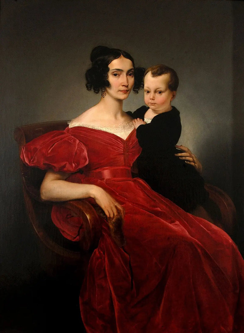 Kreivitär Teresa Zumali Marsilin muotokuva hänen poikansa Giuseppe - Francesco Hayez