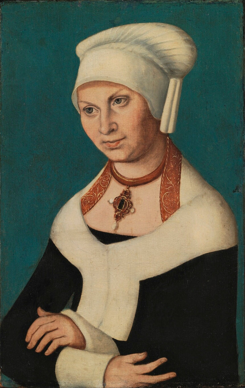 Muotokuva Saksan herttuattaresta Barbara de Saxe, 1478-1534 (Georges le Barbu:n puoliso) - Lucas Cranach vanh.
