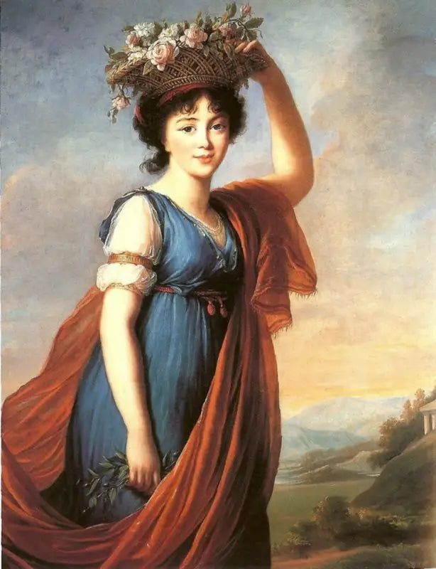 Eudocia Ivanovna Galitzine prinsessan muotokuva, syntynyt Izmailov, Flore - Élisabeth Vigeé Le Brun